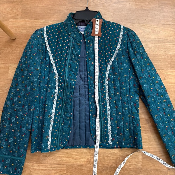 Women’s 70s/80s Vintage Cleveland Street Quilted jacket - Green floral Print - Picture 12 of 14